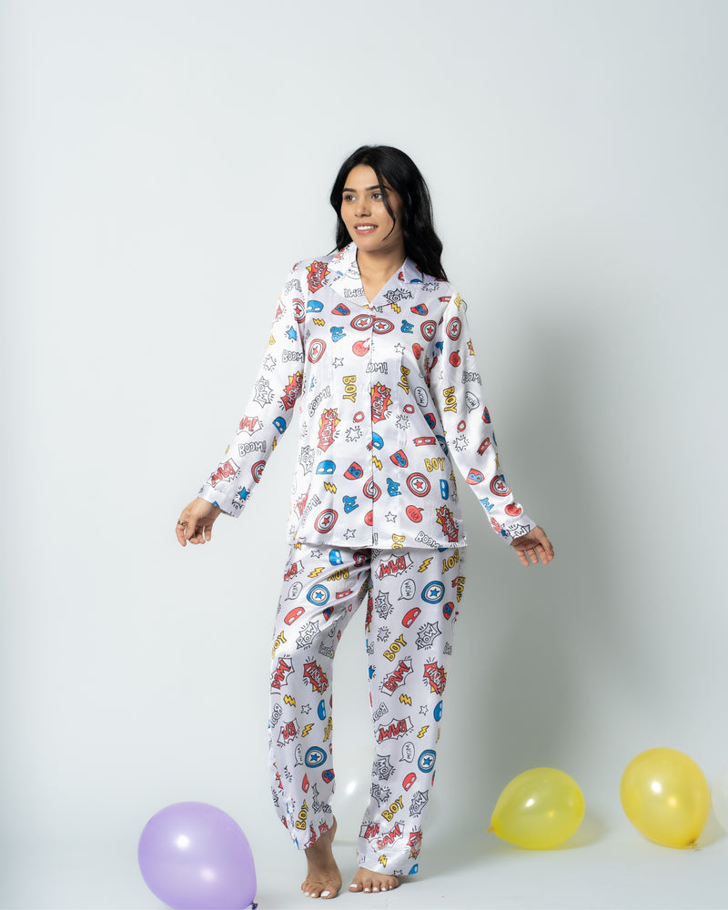 Load image into Gallery viewer, Smaaaaash Satin Women Nightwear Set