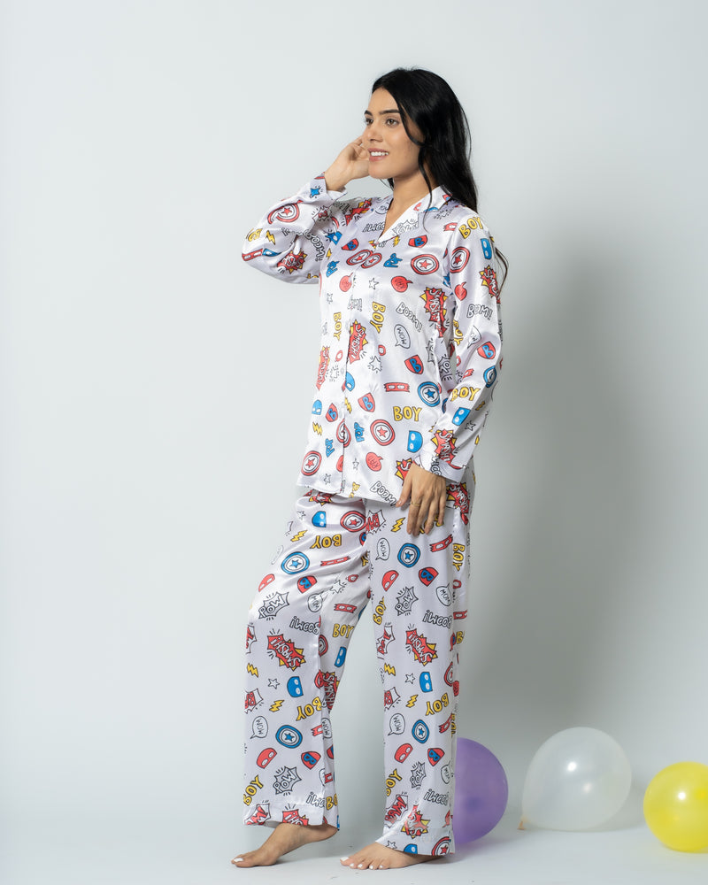 Load image into Gallery viewer, Smaaaaash Satin Women Nightwear Set