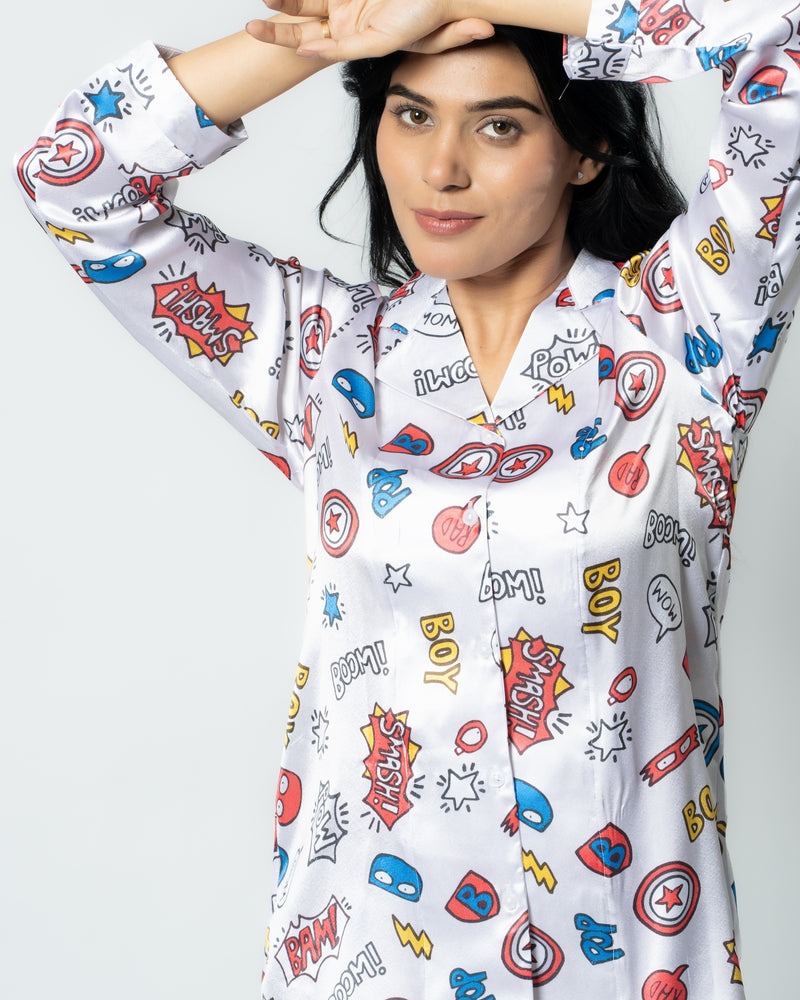 Load image into Gallery viewer, Smaaaaash Satin Women Nightwear Set