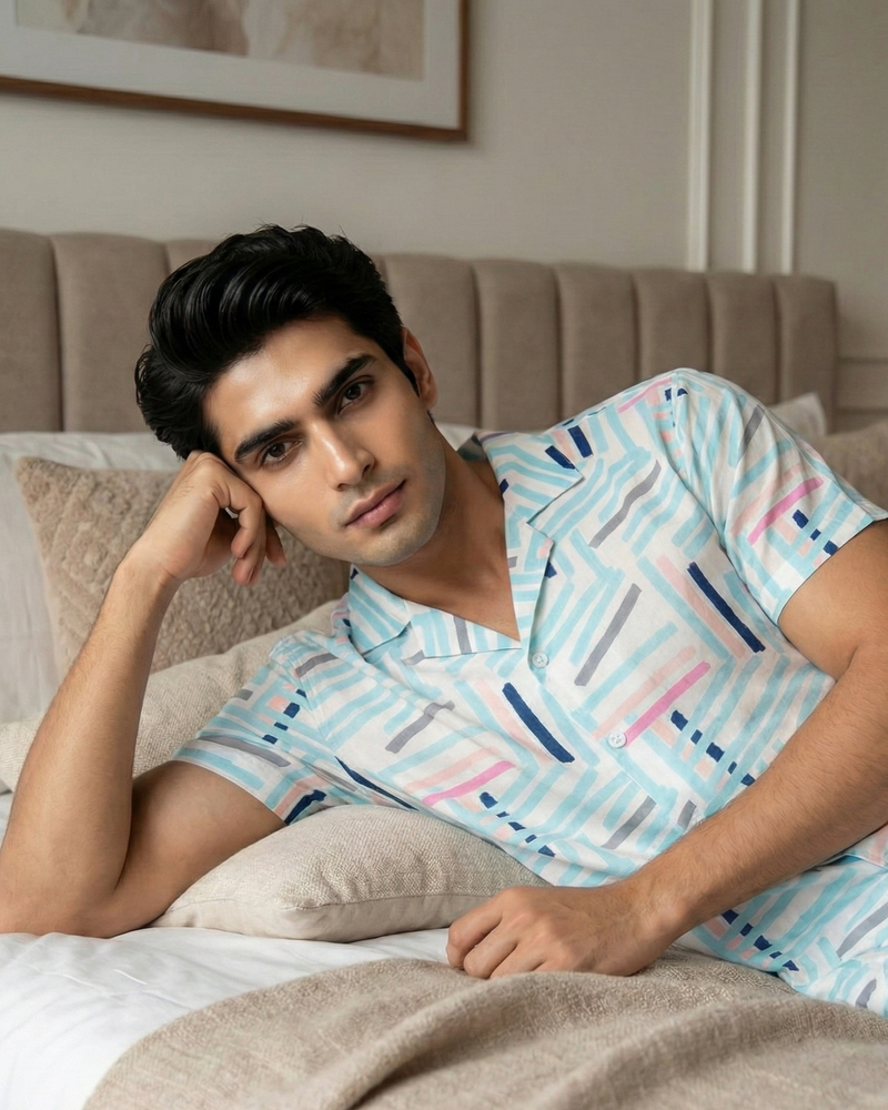 Load image into Gallery viewer, Pastel Rhythm Men's Nightwear Set