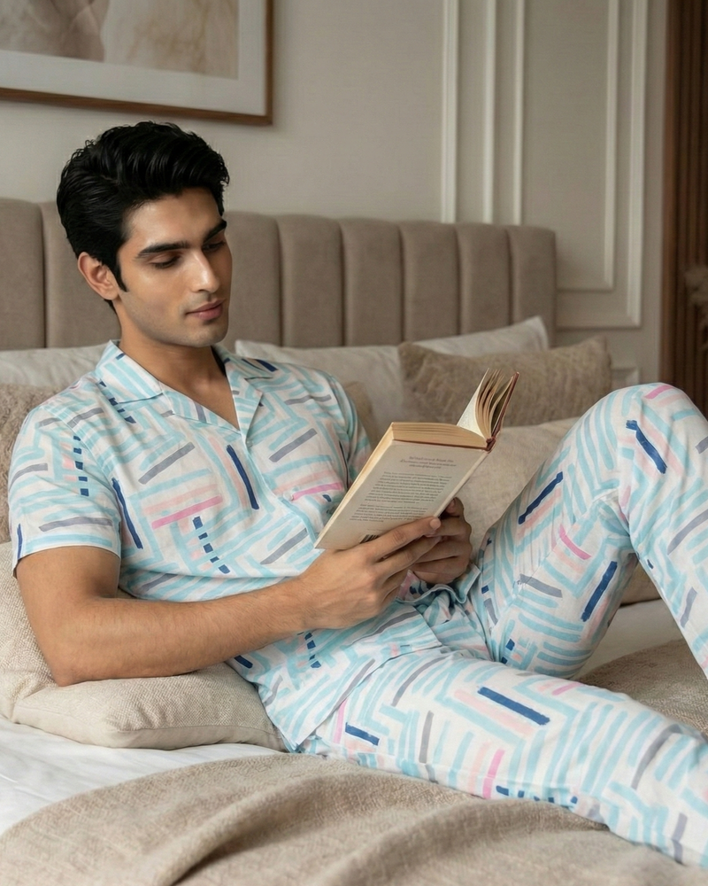 Load image into Gallery viewer, Pastel Rhythm Men's Nightwear Set