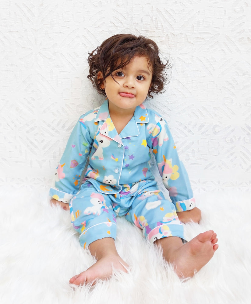 Load image into Gallery viewer, Starry Unicorn Kids Nightwear Set