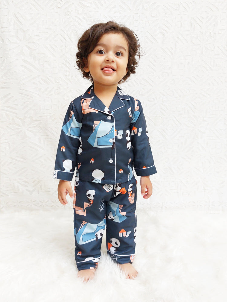 Load image into Gallery viewer, Panda went Camping Kids Nightwear Set