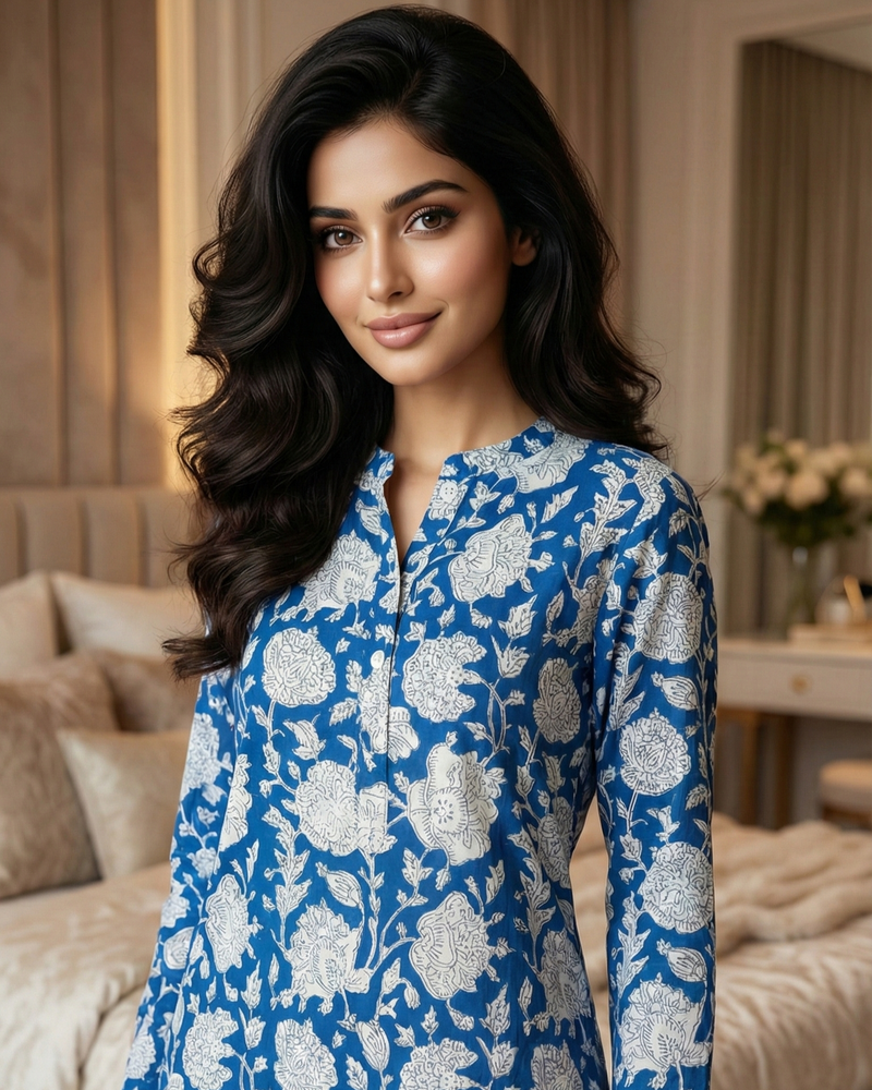 Load image into Gallery viewer, The Wild Indigo Nightwear Set