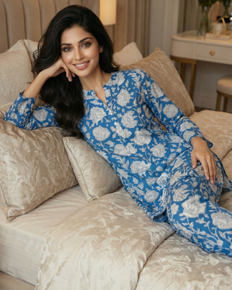 Load image into Gallery viewer, The Wild Indigo Nightwear Set