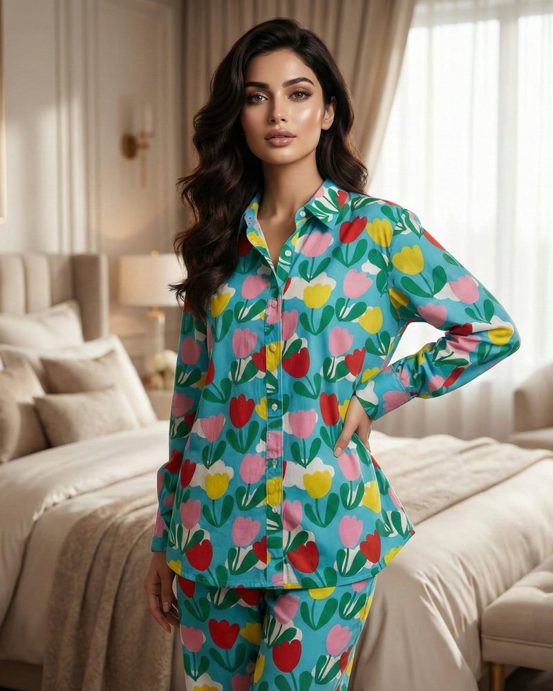 Load image into Gallery viewer, Tulip Mania Nightwear Set