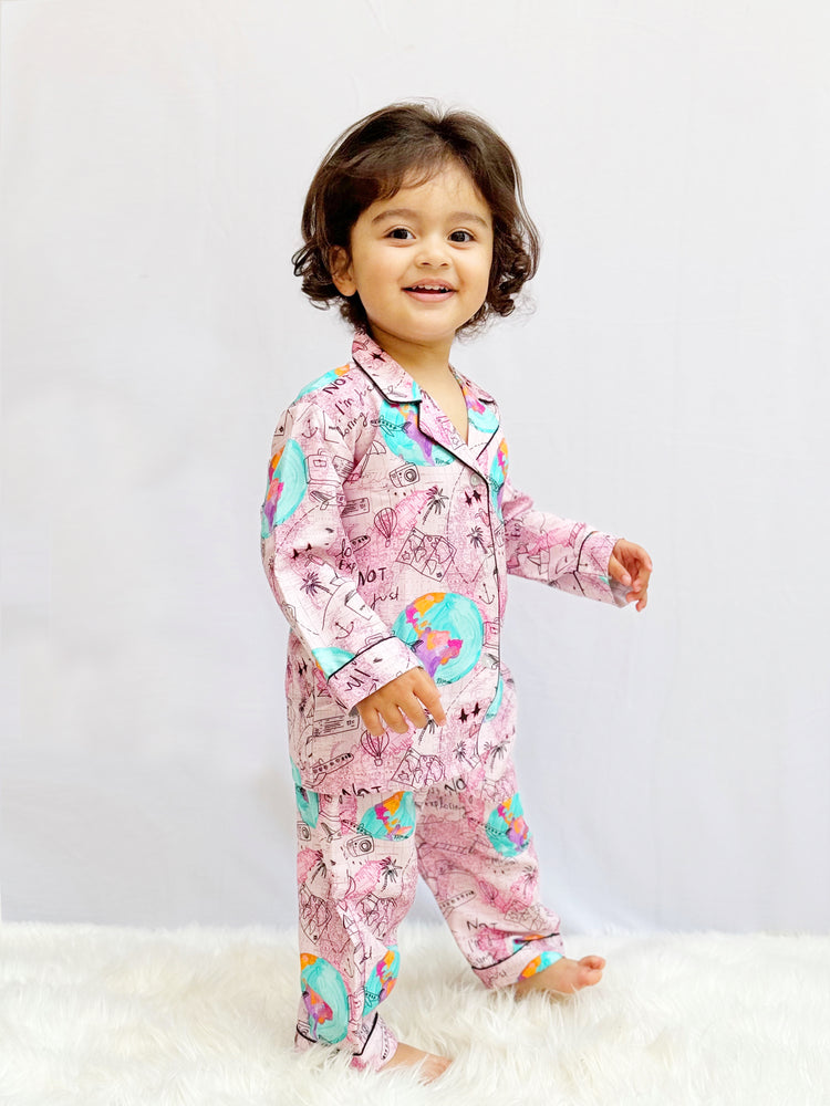 Load image into Gallery viewer, Wanderlust Kids Nightwear Set