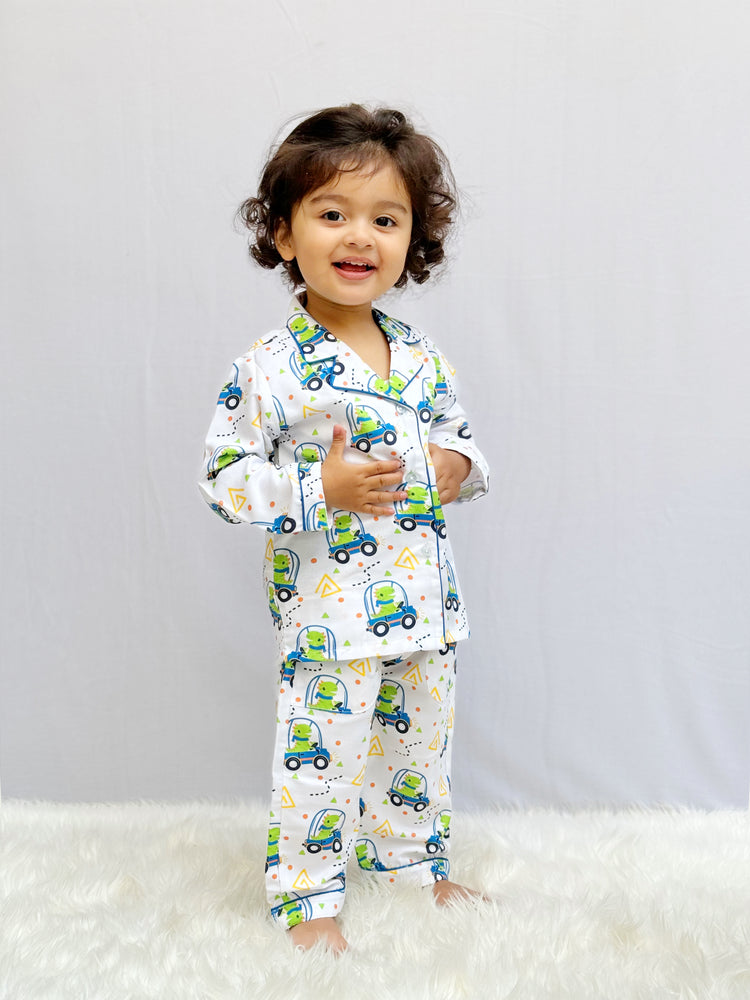 Load image into Gallery viewer, Baby T-rex Pajama Set Nightwear Set