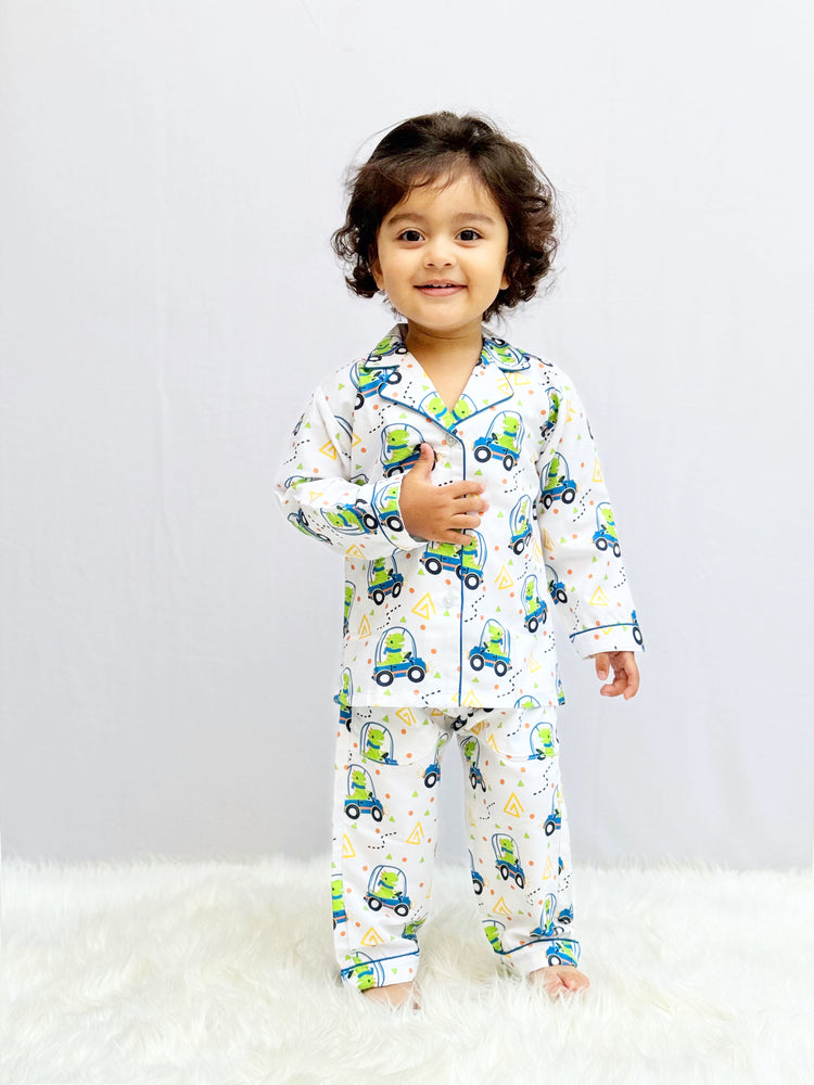 Load image into Gallery viewer, Baby T-rex Pajama Set Nightwear Set