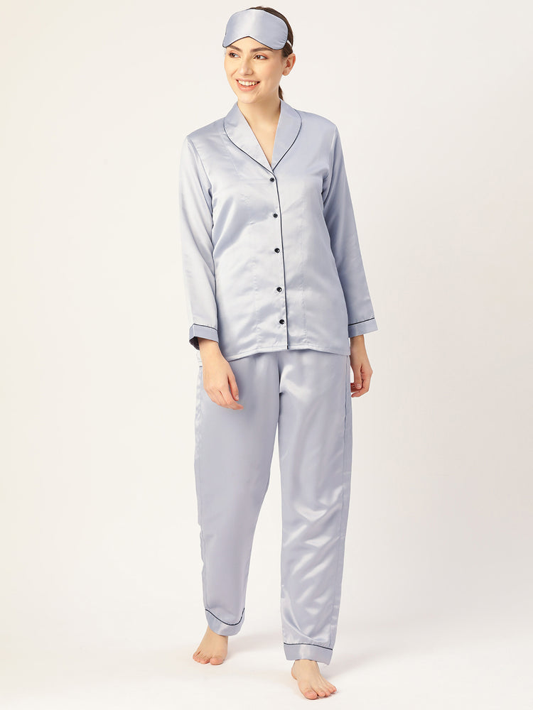 Load image into Gallery viewer, Chalk dust Satin Nightwear Set