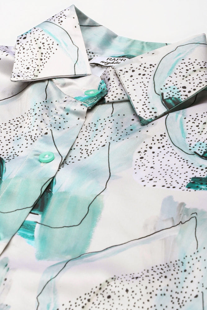 Load image into Gallery viewer, ABSTRACT TEAL GREEN NIGHTWEAR SET