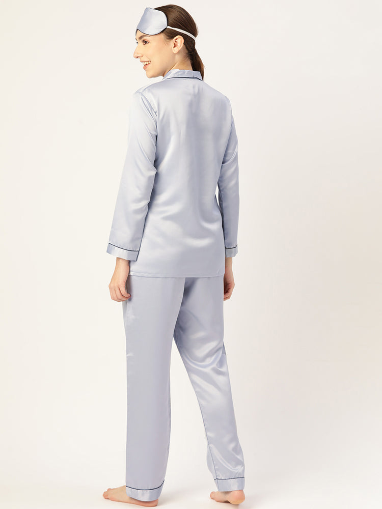 Load image into Gallery viewer, Chalk dust Satin Nightwear Set