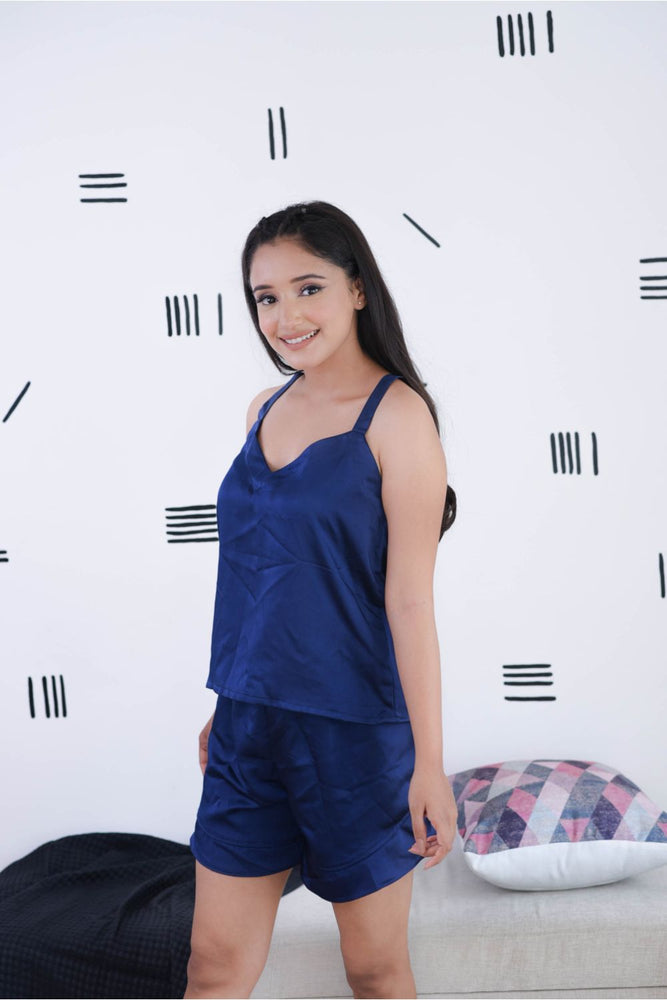Load image into Gallery viewer, SPAGHETTI SET: BLUE NIGHTWEAR SET