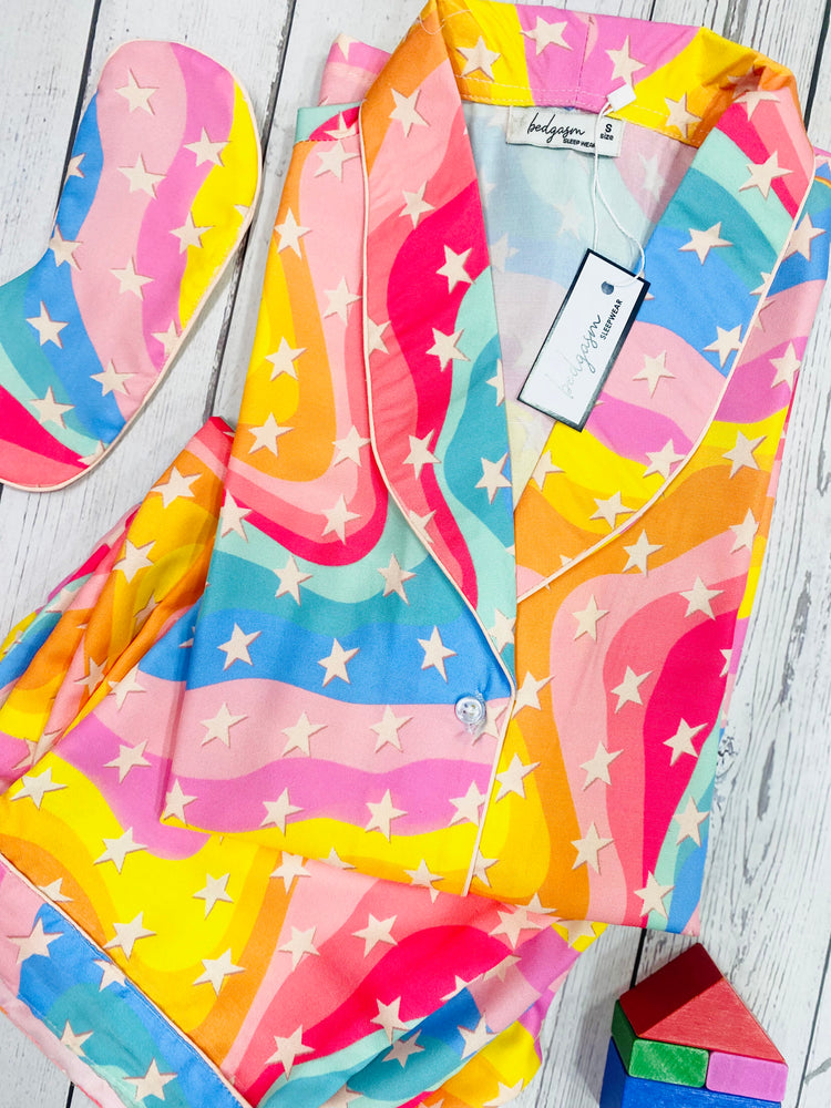 Load image into Gallery viewer, Rainbow Stars Nightwear Set