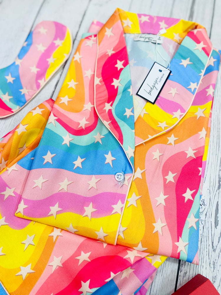 Load image into Gallery viewer, Rainbow Stars Nightwear Set