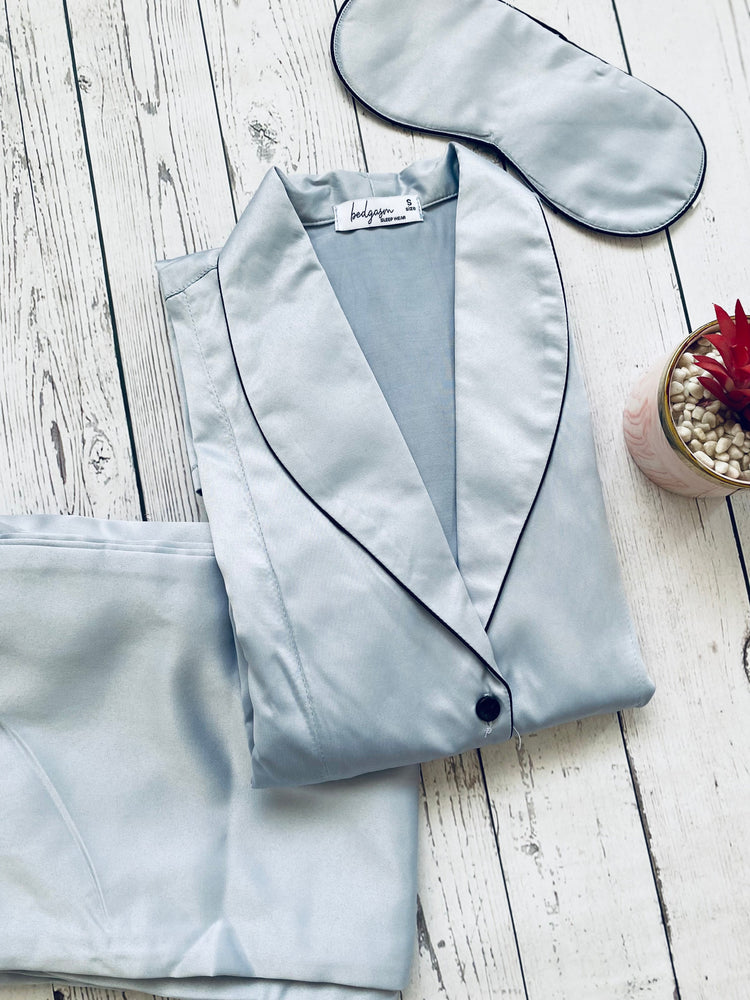 Load image into Gallery viewer, Chalk dust Satin Nightwear Set