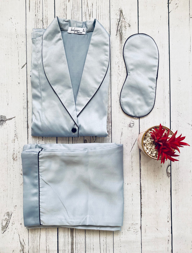 Load image into Gallery viewer, Chalk dust Satin Nightwear Set