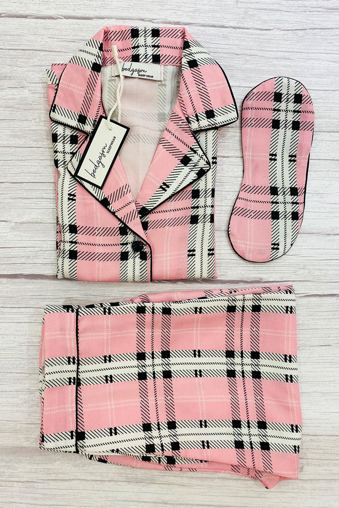 Load image into Gallery viewer, Gingham Pink Kids Nightwear Set
