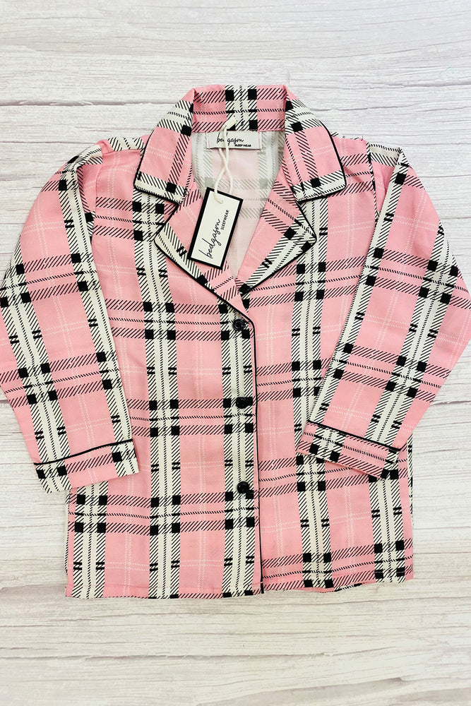 Load image into Gallery viewer, Gingham Pink Kids Nightwear Set