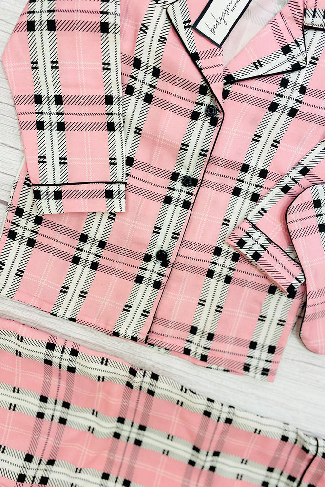 Load image into Gallery viewer, Gingham Pink Kids Nightwear Set