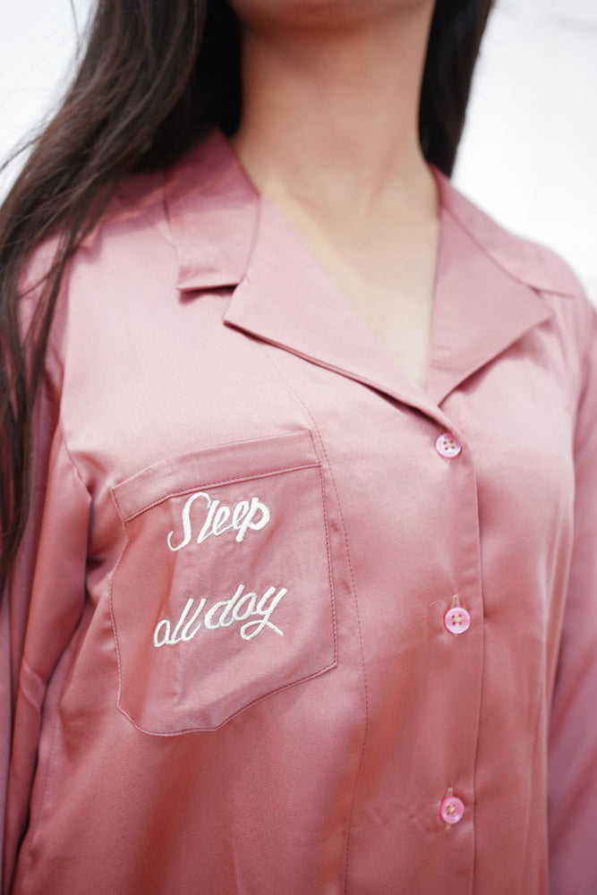 Load image into Gallery viewer, SLEEP ALL DAY : ROSE PINK NIGHTWEAR