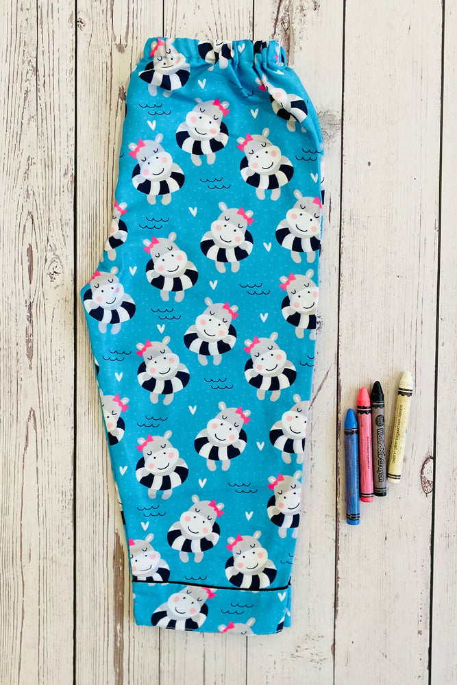 Load image into Gallery viewer, Swimming Hippos Kids Nightwear Set