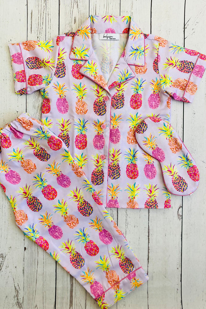 Load image into Gallery viewer, Lilac Pineapple - Pajama Set Nightwear Set