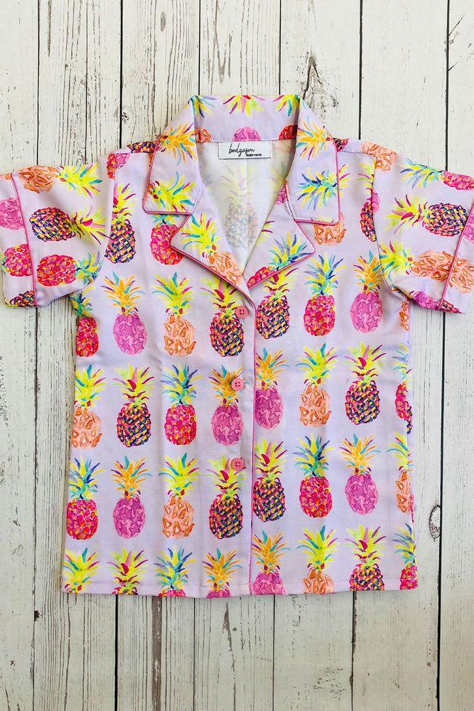 Load image into Gallery viewer, Lilac Pineapple - Pajama Set Nightwear Set