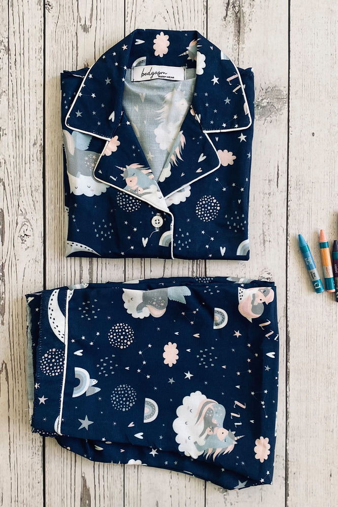 Load image into Gallery viewer, Sleeping Unicorn Kids Nightwear Set