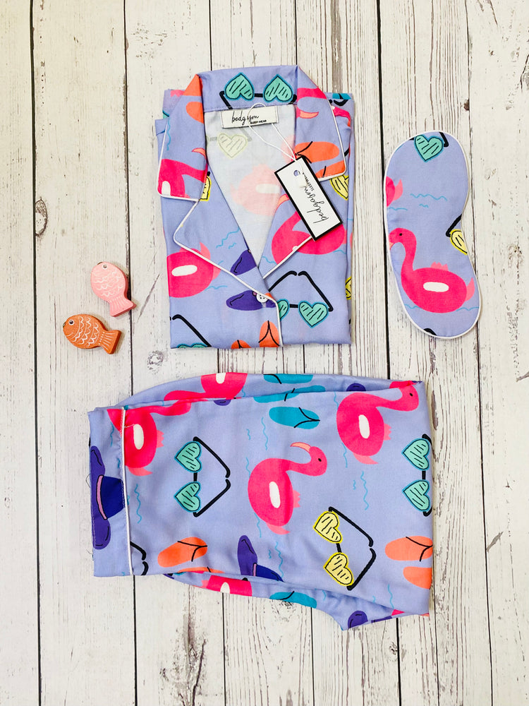 Load image into Gallery viewer, Flamingo Float Kids Nightwear Set