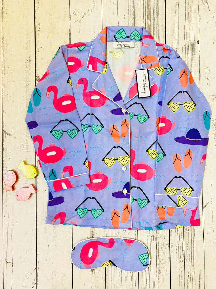 Load image into Gallery viewer, Flamingo Float Kids Nightwear Set