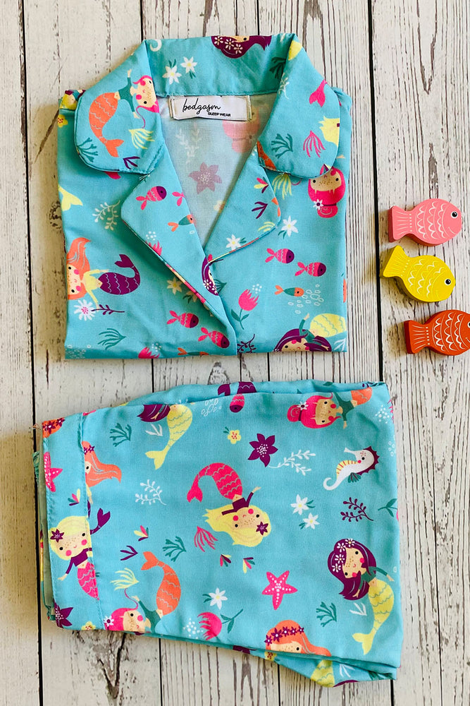 Load image into Gallery viewer, Little mermaid Kids Nightwear Set