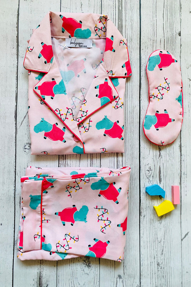 Load image into Gallery viewer, Dancing Hippos Kids Nightwear Set