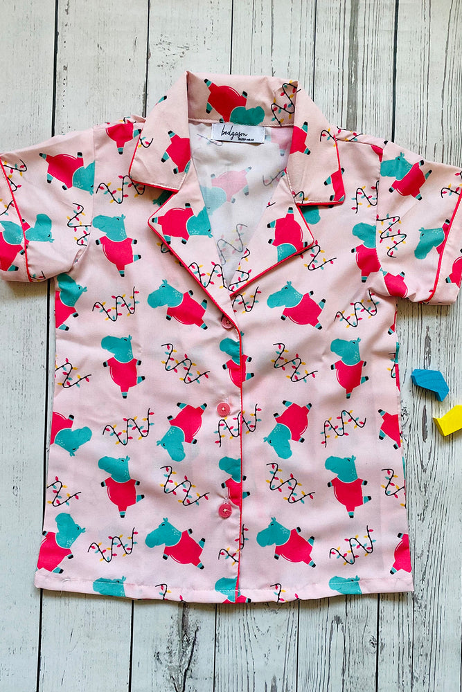 Load image into Gallery viewer, Dancing Hippos Kids Nightwear Set