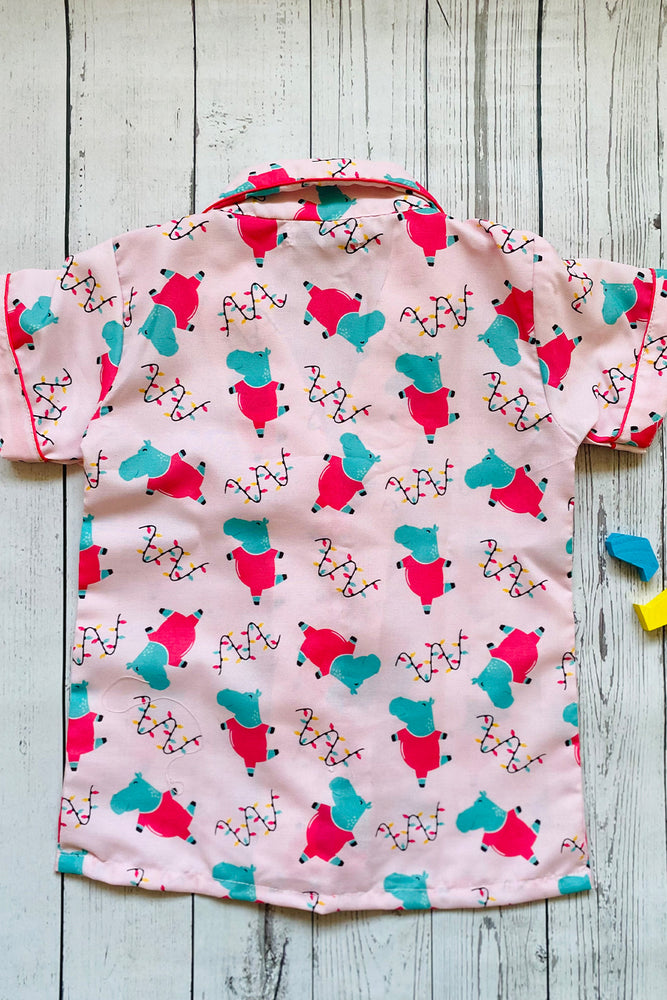 Load image into Gallery viewer, Dancing Hippos Kids Nightwear Set