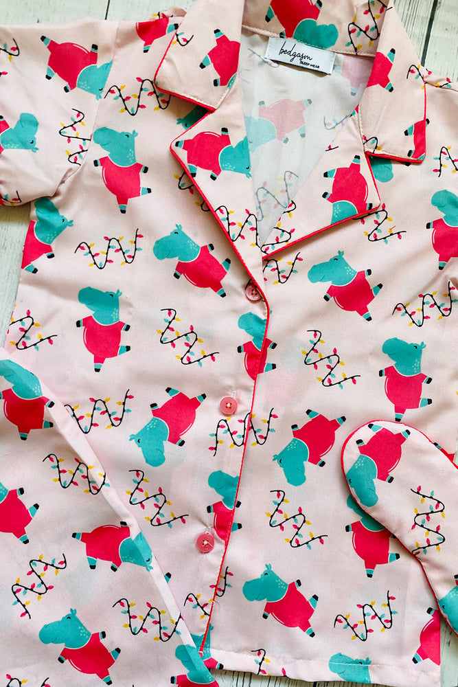 Load image into Gallery viewer, Dancing Hippos Kids Nightwear Set