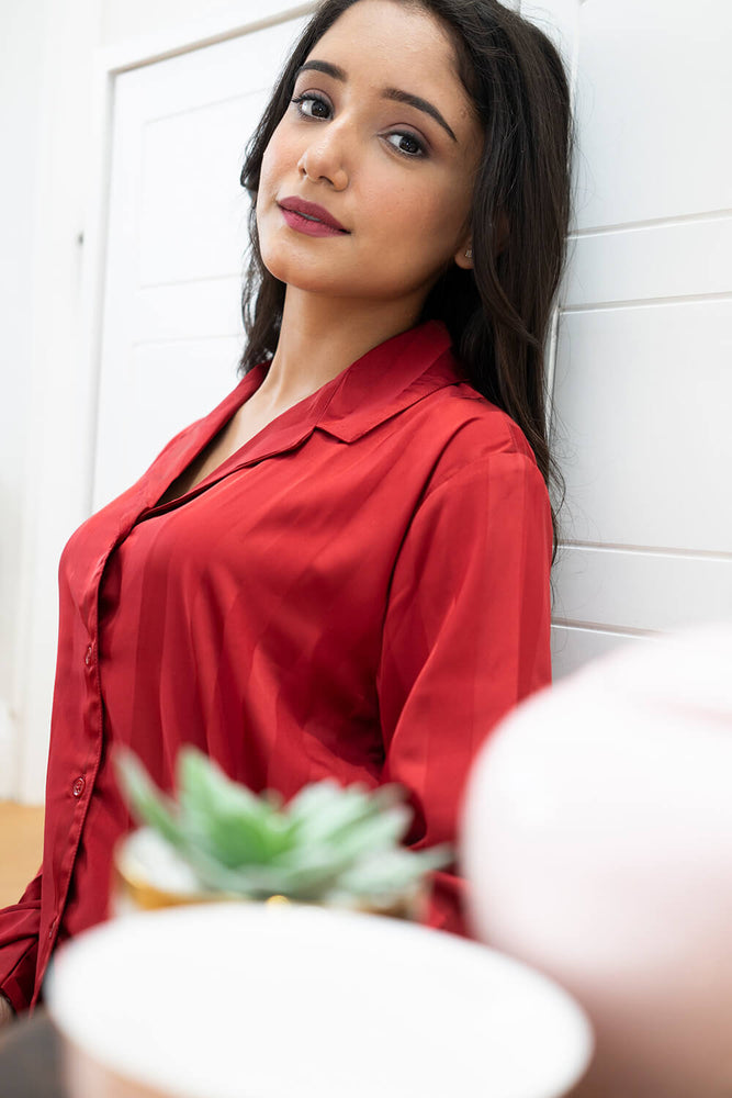 Load image into Gallery viewer, CELESTE - ROUGE NIGHTWEAR SET