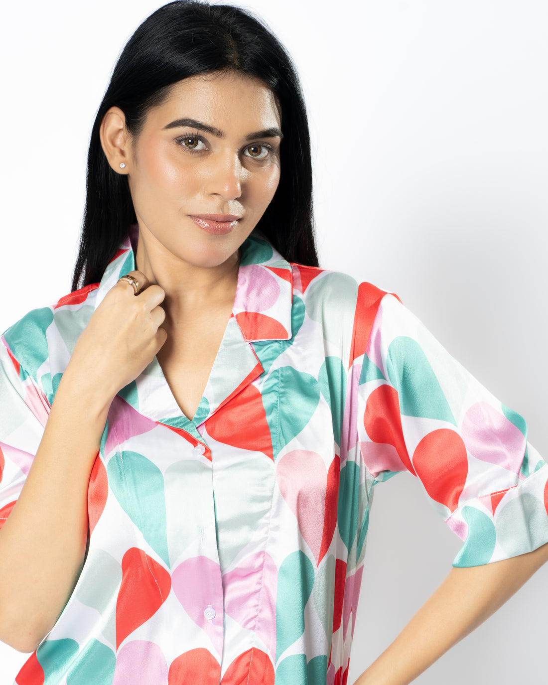 Heart's Delight Satin Women Nightwear Set