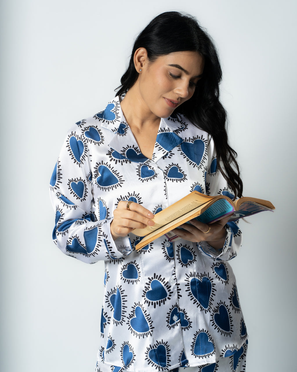 Heartburst Satin Nightwear Set