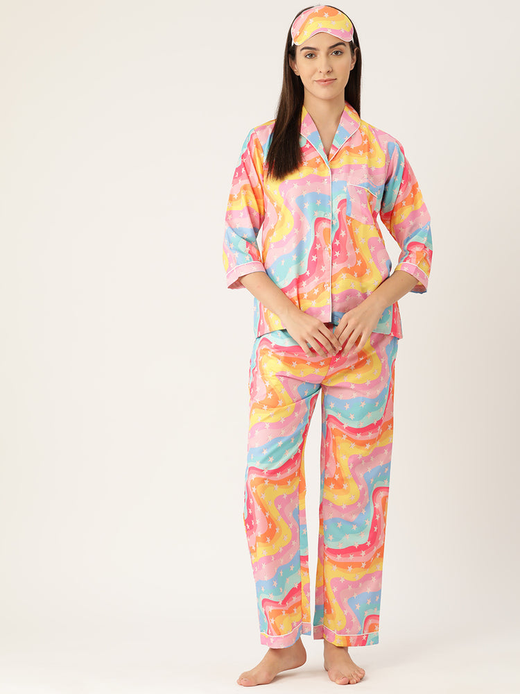 Load image into Gallery viewer, Rainbow Stars - Pajama Set Nightwear Set
