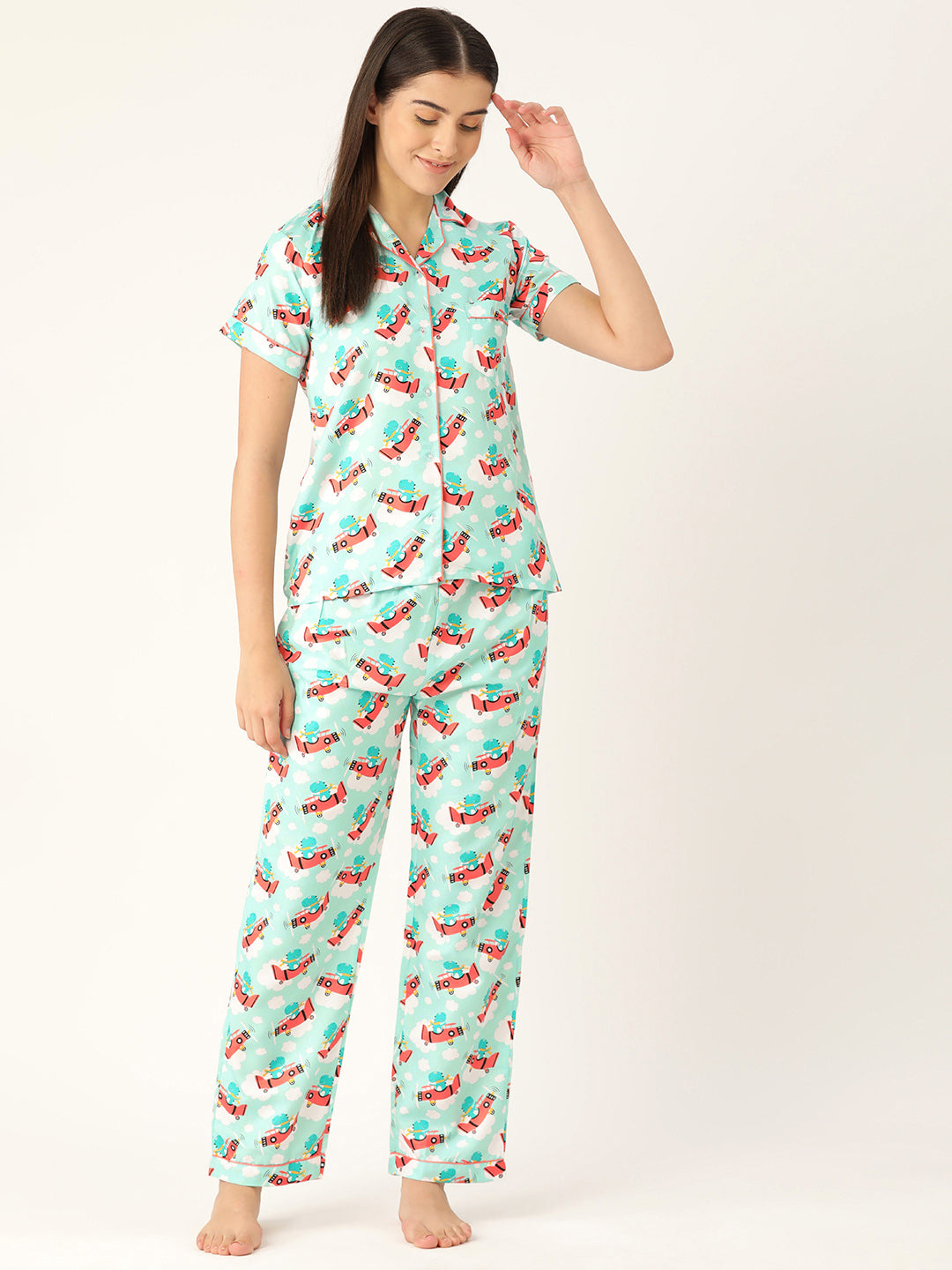 Flying Green Dino Nightwear Set