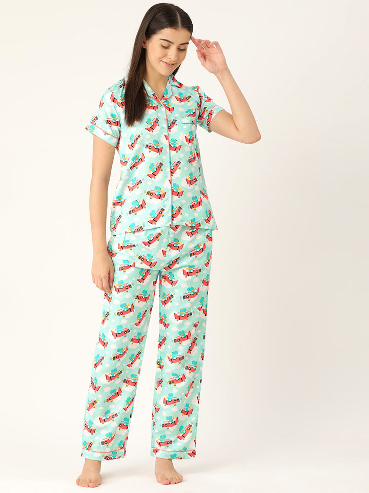 Flying Green Dino Nightwear Set