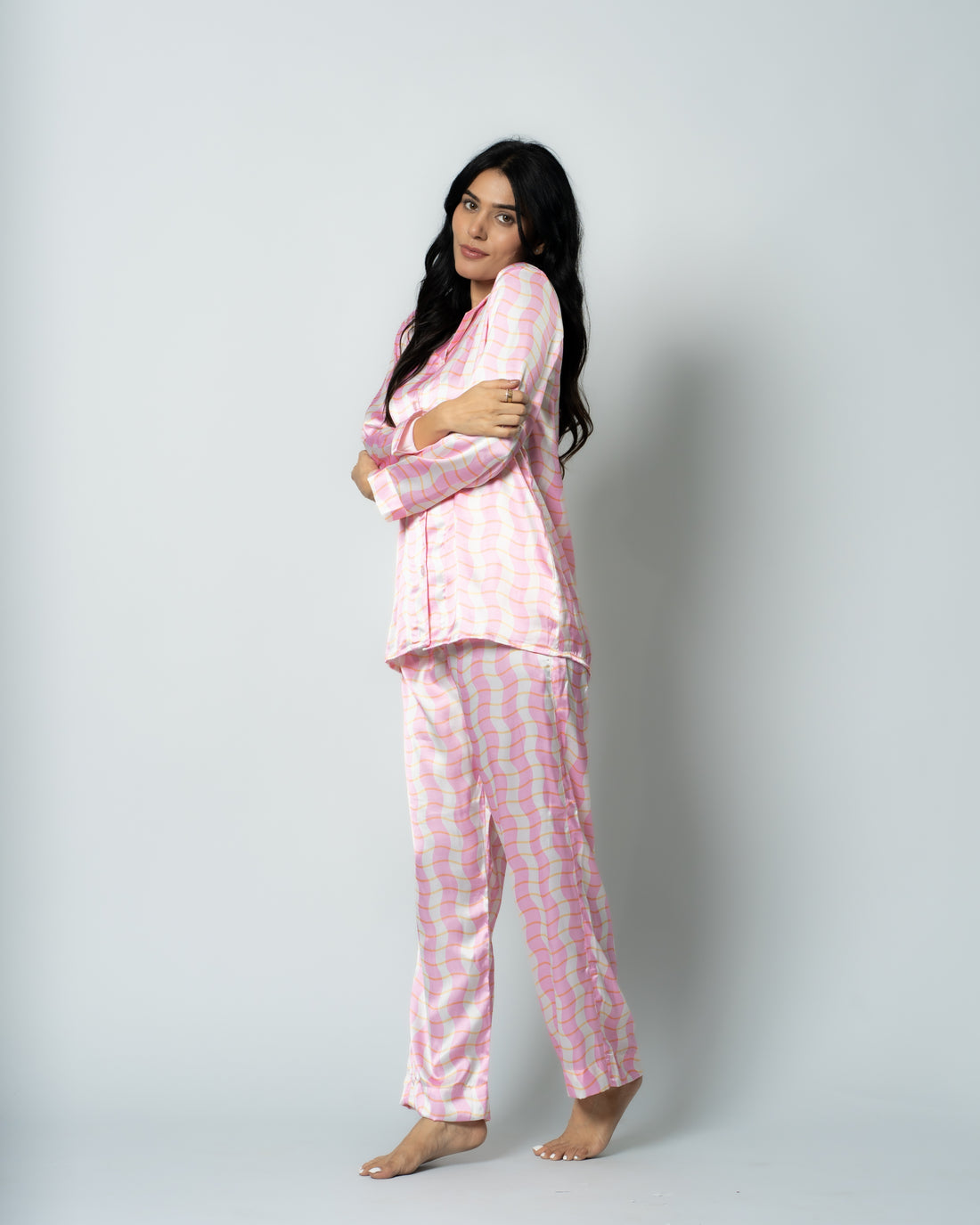 Pink Crush Satin Women Nightwear Set