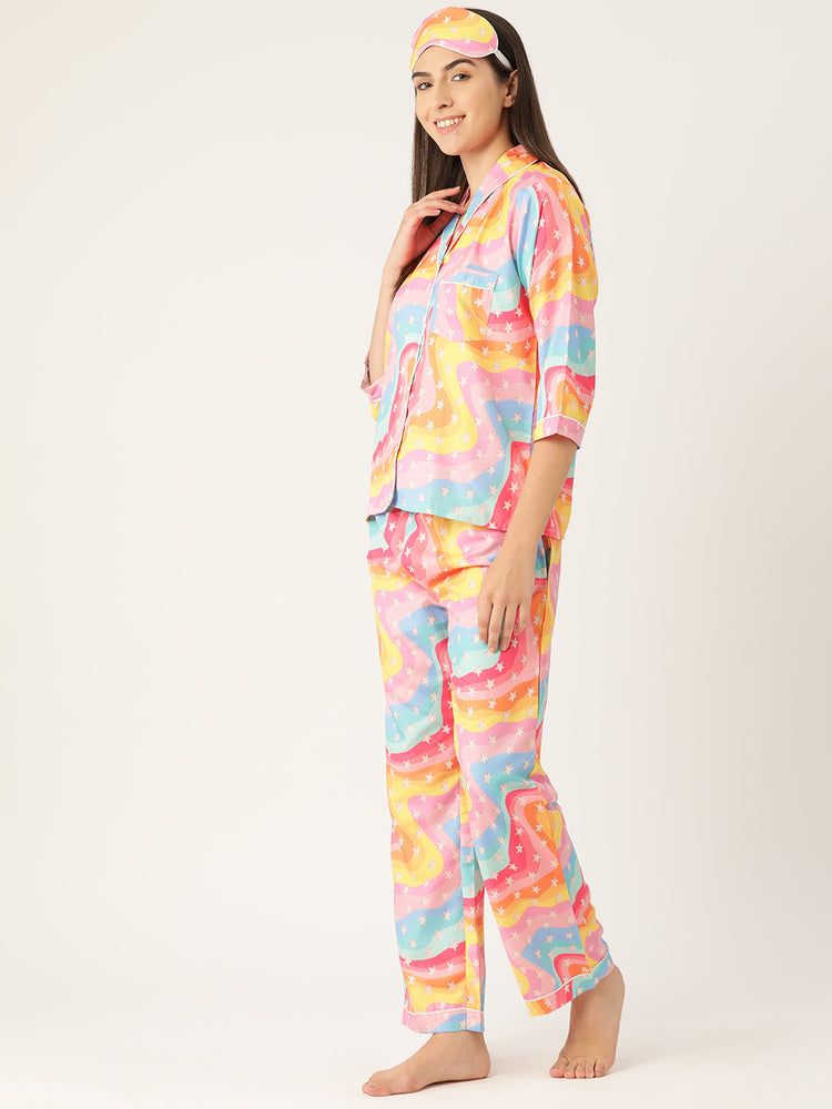 Load image into Gallery viewer, Rainbow Stars - Pajama Set Nightwear Set
