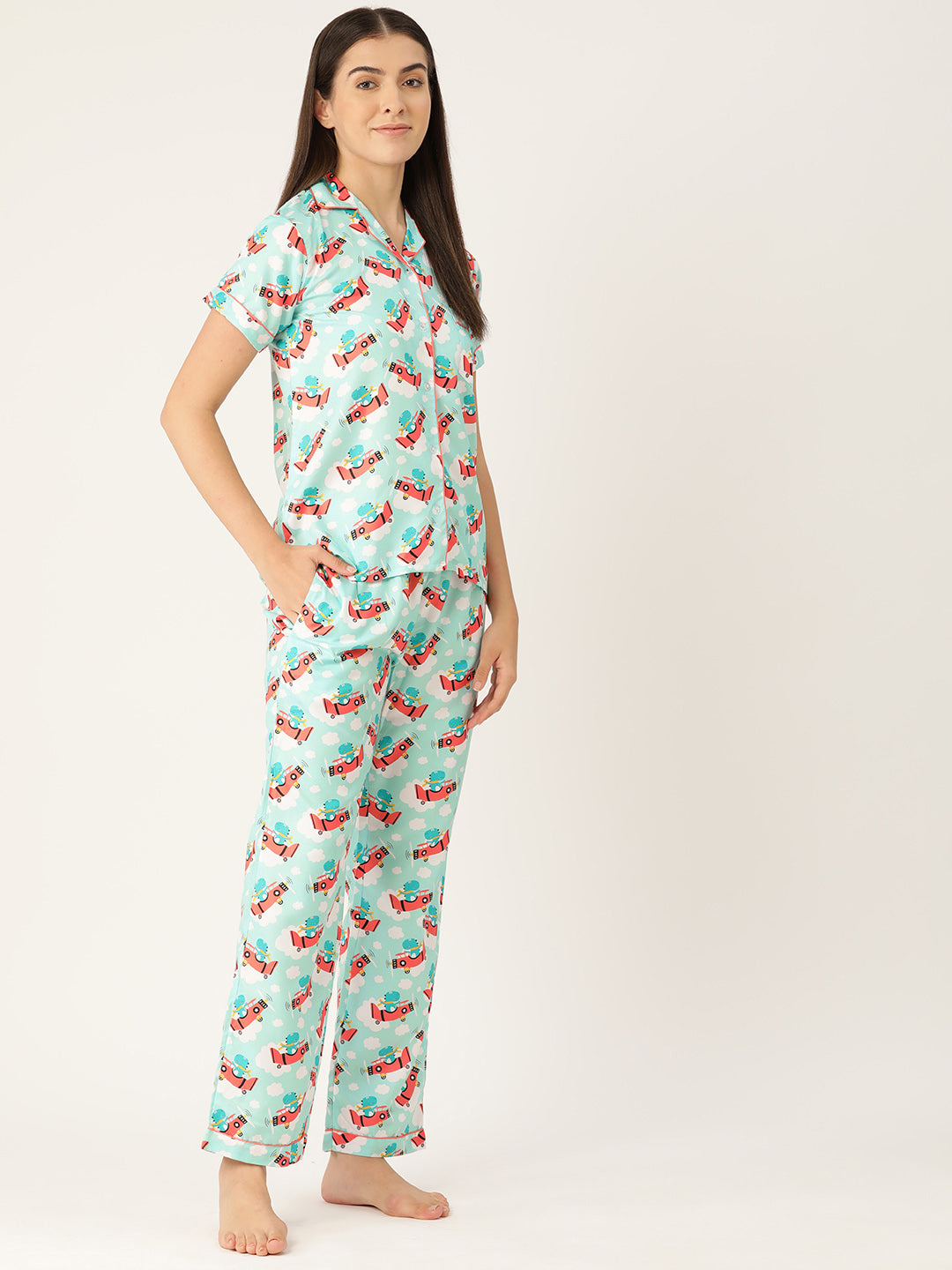 Flying Green Dino Nightwear Set