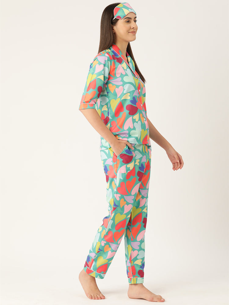 Load image into Gallery viewer, All Hearts - Pajama Set Nightwear Set
