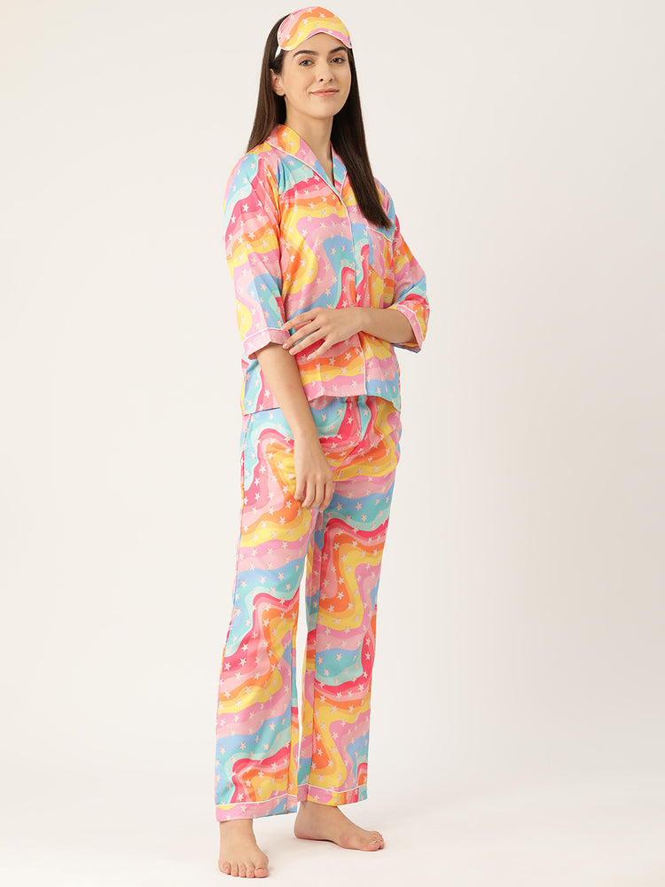 Load image into Gallery viewer, Rainbow Stars - Pajama Set Nightwear Set
