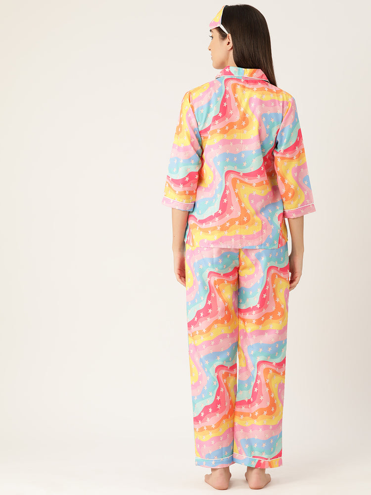 Load image into Gallery viewer, Rainbow Stars - Pajama Set Nightwear Set
