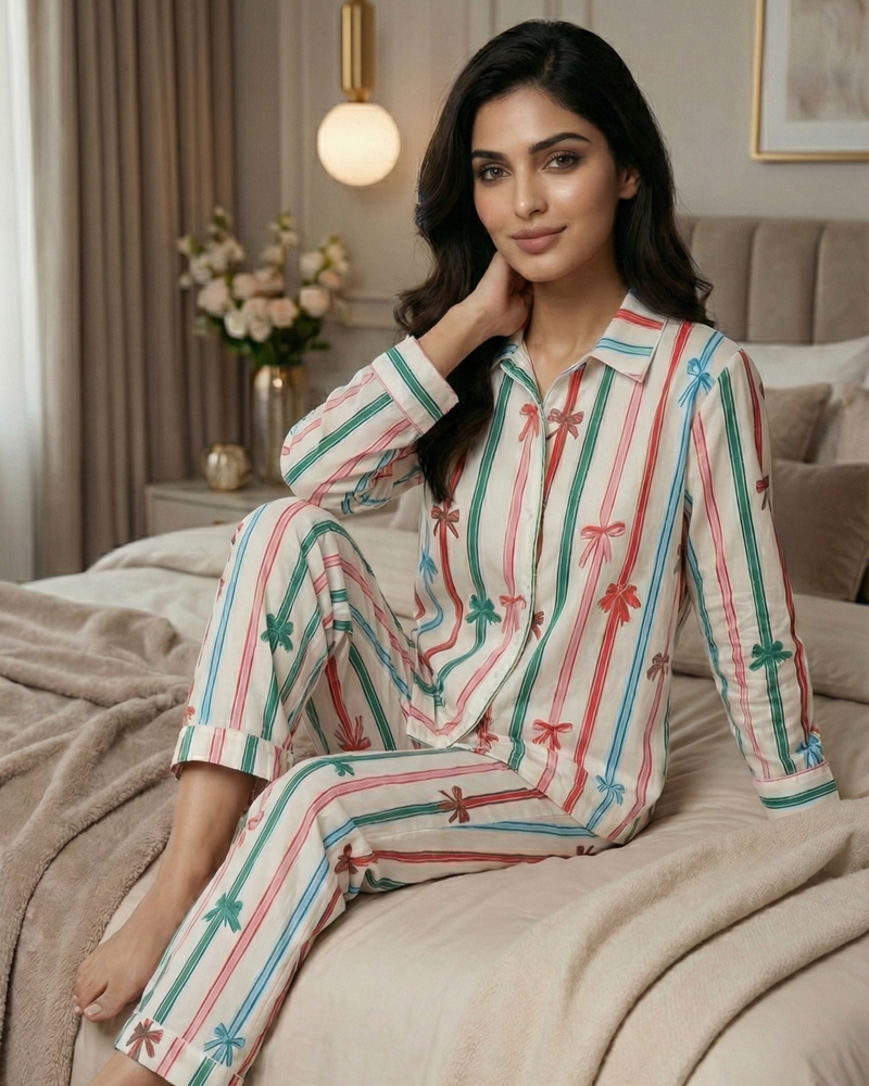 Load image into Gallery viewer, Bonbon Bows Women Nightwear Set
