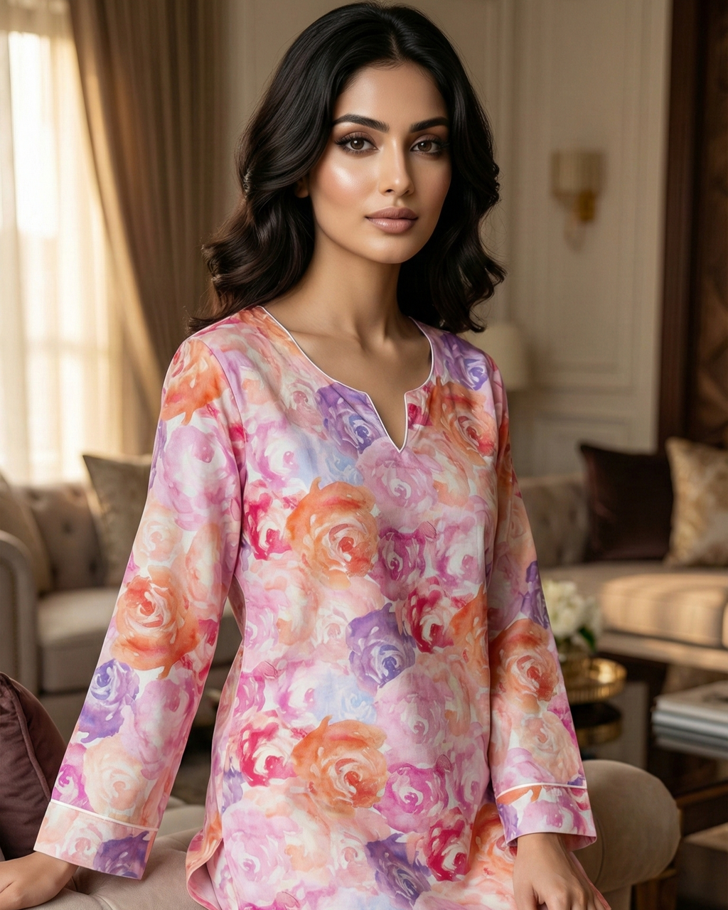 Canvas of Roses Nightwear Set